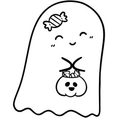 Ghost and pumpkin basket 