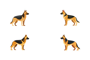 set of dogs vector