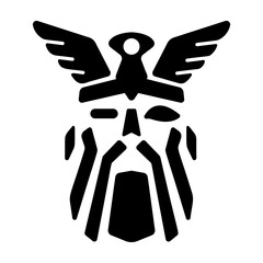 A glyph icon of odin god 