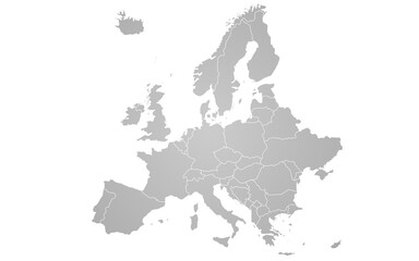colored Europe map with countries outline for presentations, posters, infographics, website, layouts, background, education, Travel worldwide, reports.