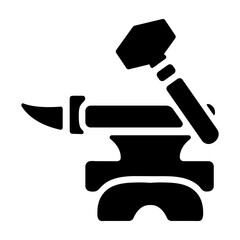 Hephaestus symbol icon in glyph style