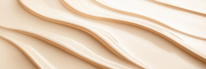 A soothing beige-colored background with flowing wavy lines, creating a soft and luxurious texture perfect for cosmetic designs, product packaging, or minimalist visual projects that require an elegan