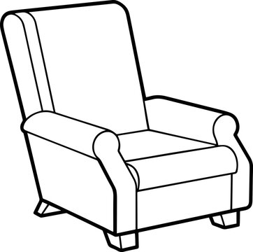 recommend clip art: recliner chair line art silhouette vector illustration