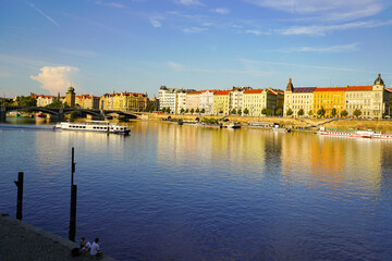 Naklejka premium riverbanks of Vltava in Prague