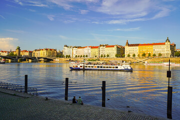 riverbanks of Vltava in Prague