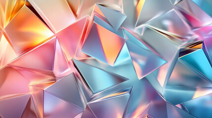 A colorful, abstract background made up of 3D geometric shapes that reflect light beautifully.