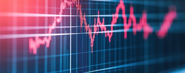 Dynamic stock market trend graph showcasing fluctuating prices and vibrant colors for financial analysis and visualization.