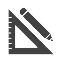 School and Geometric Tools Glyph Icon