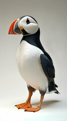 Naklejka premium magnificent realistic Puffin on white background
