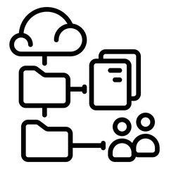 Big data icon, Line icon style