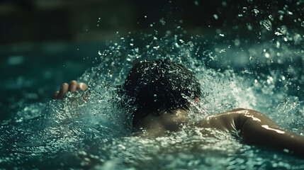 Water Splash Photography: A Swimmer's Silhouette