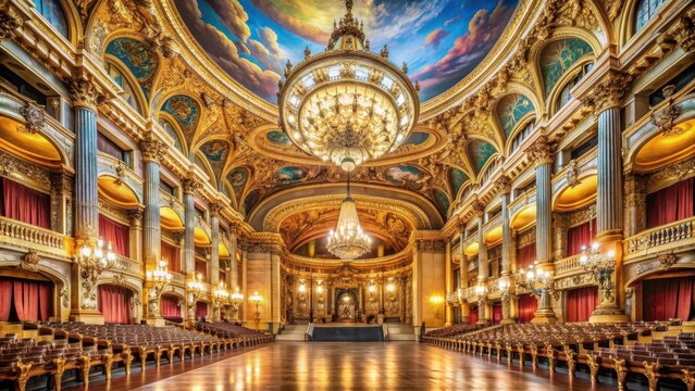 Opulent interior of the Palais Garnier opera house in Paris, opera house, Palais Garnier, Paris
