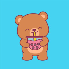 Cute Cartoon Bear Illustration Vector