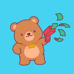 Cute Cartoon Bear Illustration Vector