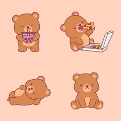 Naklejka premium Cute Cartoon Bear Illustration Vector