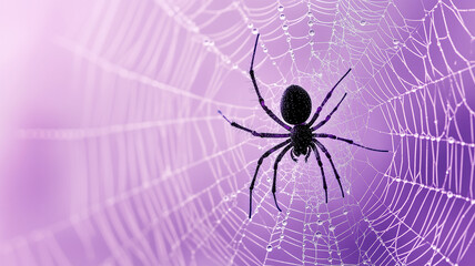 Obraz premium クモと蜘蛛の巣のイラスト