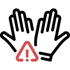 Simple vector icon hands, warning