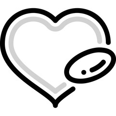 Simple vector icon heart pill
