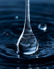 Dripping Water Drop in Extreme Detail