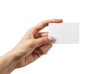 Womans hand showing credit card or card