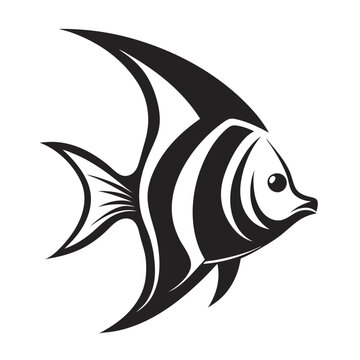 recommend clip art: Angelfish silhouette vector illustration on a transparent background