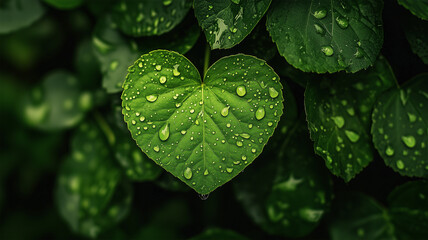 豊かな葉のハート