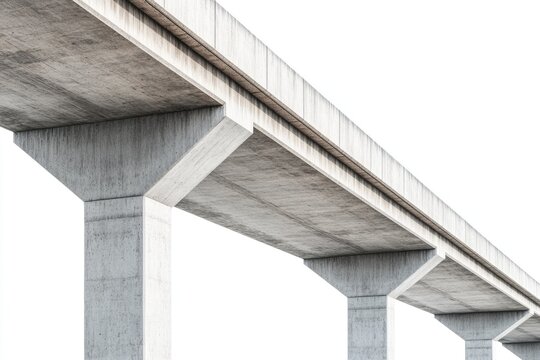 Elevated highway overpass infrastructure on white background.