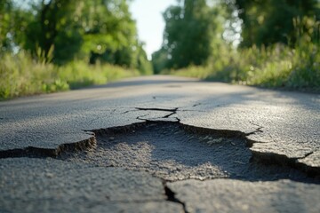 Fototapeta premium cracks in a country road