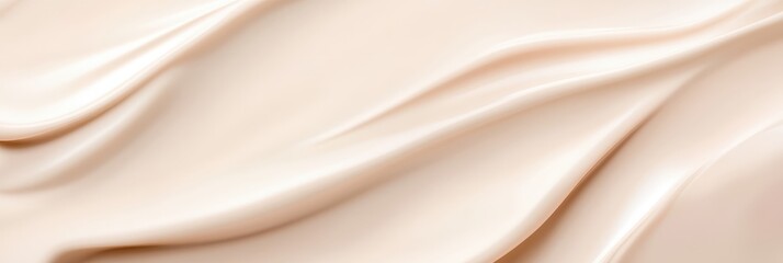 Fototapeta premium A soothing beige-colored background with flowing wavy lines, creating a soft and luxurious texture perfect for cosmetic designs, product packaging, or minimalist visual projects that require an elegan
