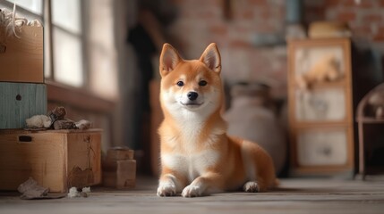 cute furry dog Use it as wallpaper or as a therapy dog ​​to make people who are stressed feel comfortable.