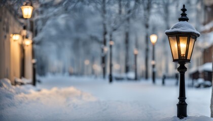 lantern in the snow