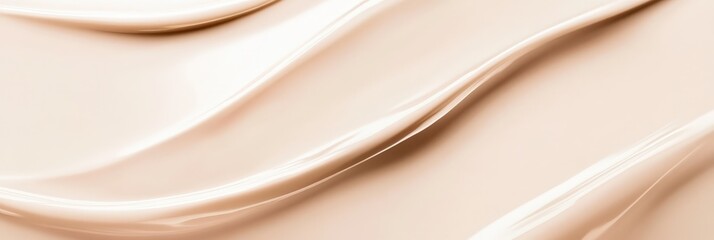 Fototapeta premium A soothing beige-colored background with flowing wavy lines, creating a soft and luxurious texture perfect for cosmetic designs, product packaging, or minimalist visual projects that require an elegan