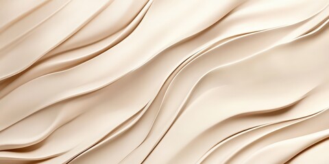 Obraz premium A soothing beige-colored background with flowing wavy lines, creating a soft and luxurious texture perfect for cosmetic designs, product packaging, or minimalist visual projects that require an elegan