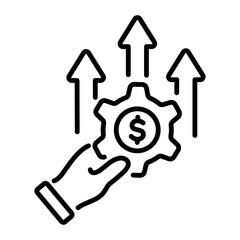 Money making icon in outline style