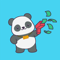 Cute Panda Cartoon Illustration Vector