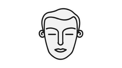 simple funny outline illustration of a person face vector