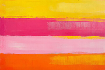 A bright and cheerful background with wide horizontal stripes in shades of pink, yellow, and orange. The bold colors and strong lines create a fun, energetic design, perfect for a playful, youthful