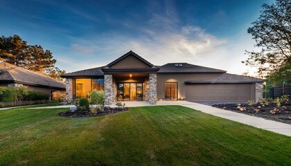 Obraz premium Stunning luxury Home Exterior: A Blend of Elegance and Modern Design