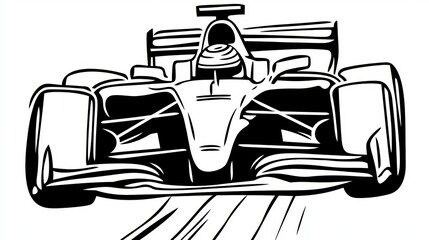 An illustration of a modern formula race car drawing created by a child