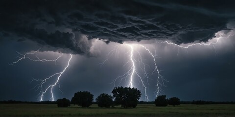 realistic photography of a gray lightning strike on dark skies background