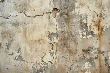 Obraz premium A grunge wall texture in muted beige, featuring scratches, chips, and subtle stains, giving it a vintage feel.