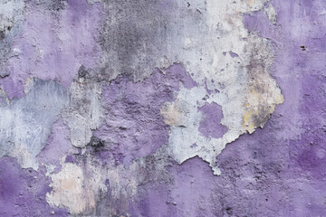 Obraz premium A grunge wall texture in muted lavender, with faded paint, scratches, and a rough, uneven surface.