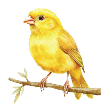 recommend clip art: cute Canary watercolor clipart illustration isolated