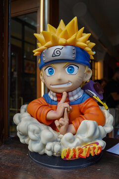 prague , czechia, 08 08 2024 : large scale manga character sculpture , Naruto
