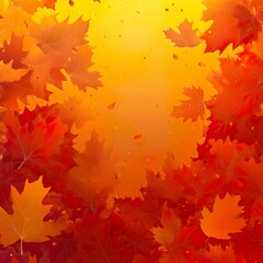 Fototapeta premium Elegant orange autumn leaves floating gracefully in a warm fall background