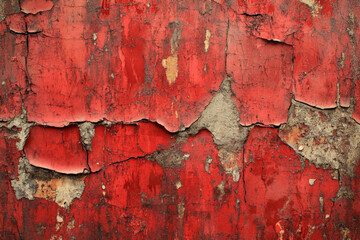 A grunge wall texture in rusty red, with visible corrosion, cracks, and layers of peeling paint.