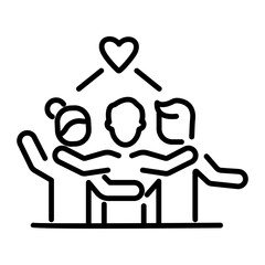 Solidarity icon in line style