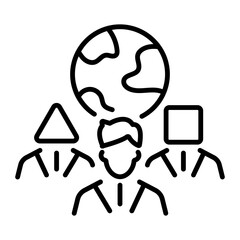 An outline style icon of diversity 