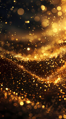 Naklejka premium Luxury abstract gold background with glitter light effect decoration.