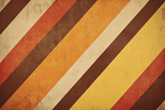 A retro-inspired background with diagonal stripes in warm, earthy tones: brown, orange, and yellow. The subtle texture and vintage color palette evoke a sense of nostalgia and warmth.